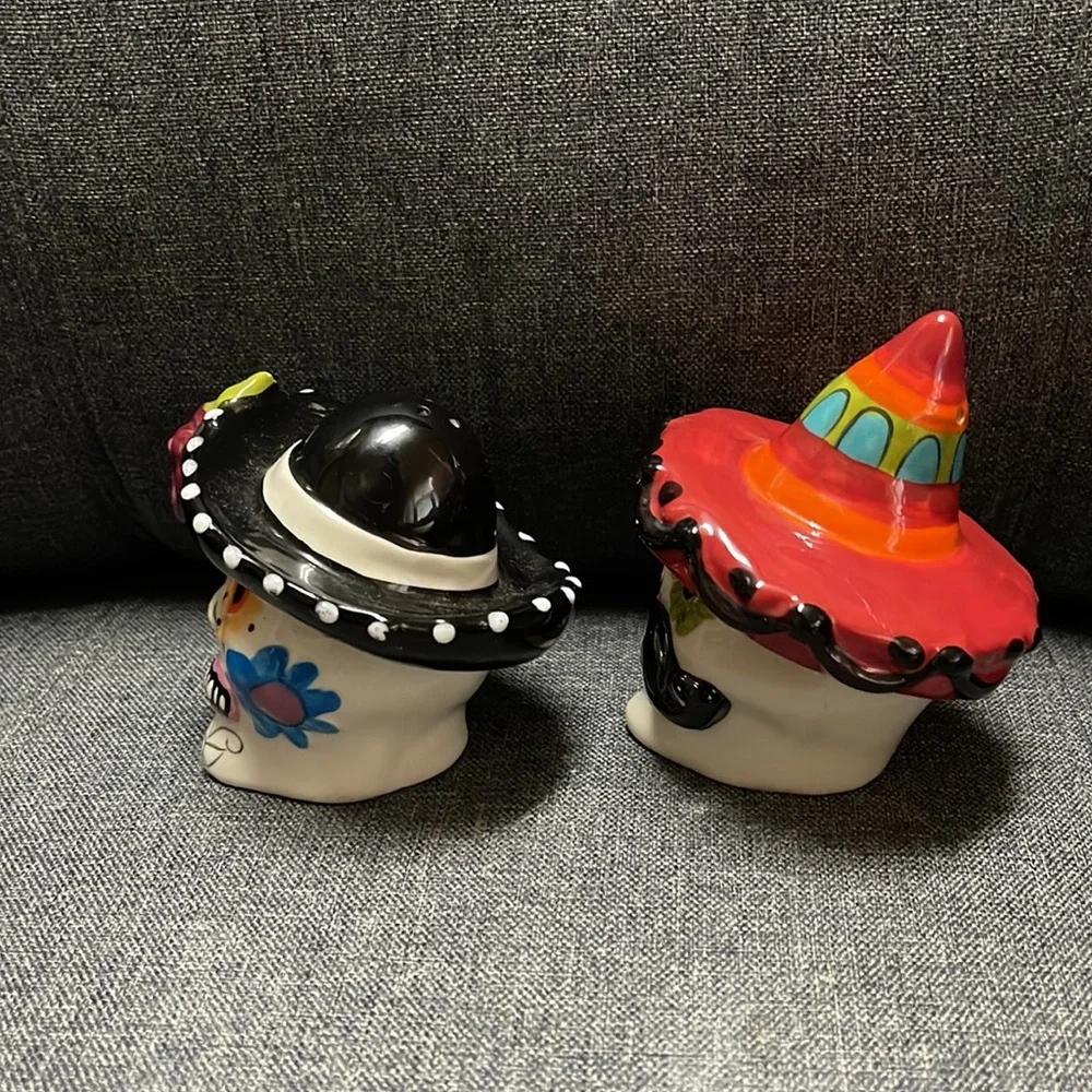 Blue Sky Sugar Skull Salt & Pepper Set